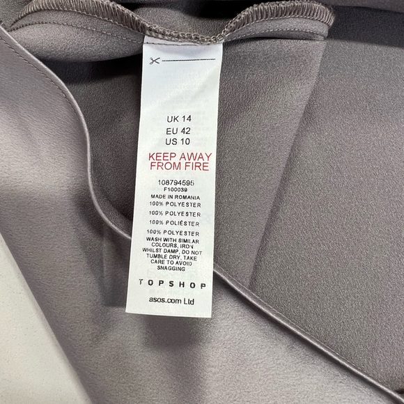 Topshop Tall Ruched Side Strappy Satin Mini Dress Silver Gray New With Tags 10 - Picture 7 of 12